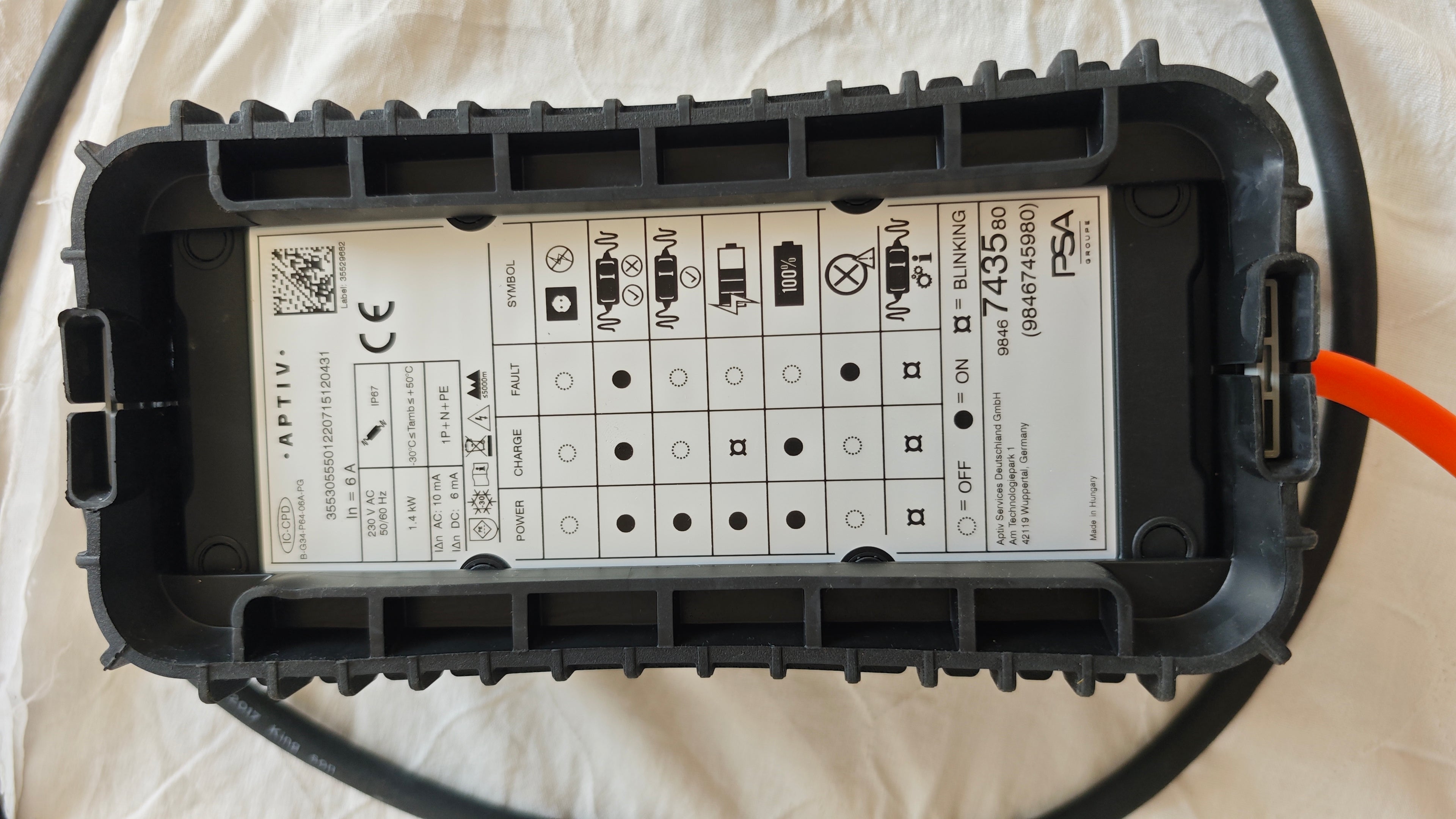 Aptiv Portable EV  Charger(Type2/5m/Denmark plug)